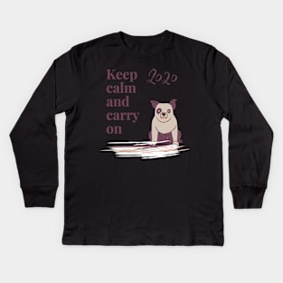 Keep Calm and Carry On Kids Long Sleeve T-Shirt